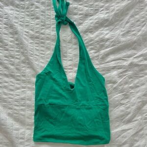 Hollister green halter top